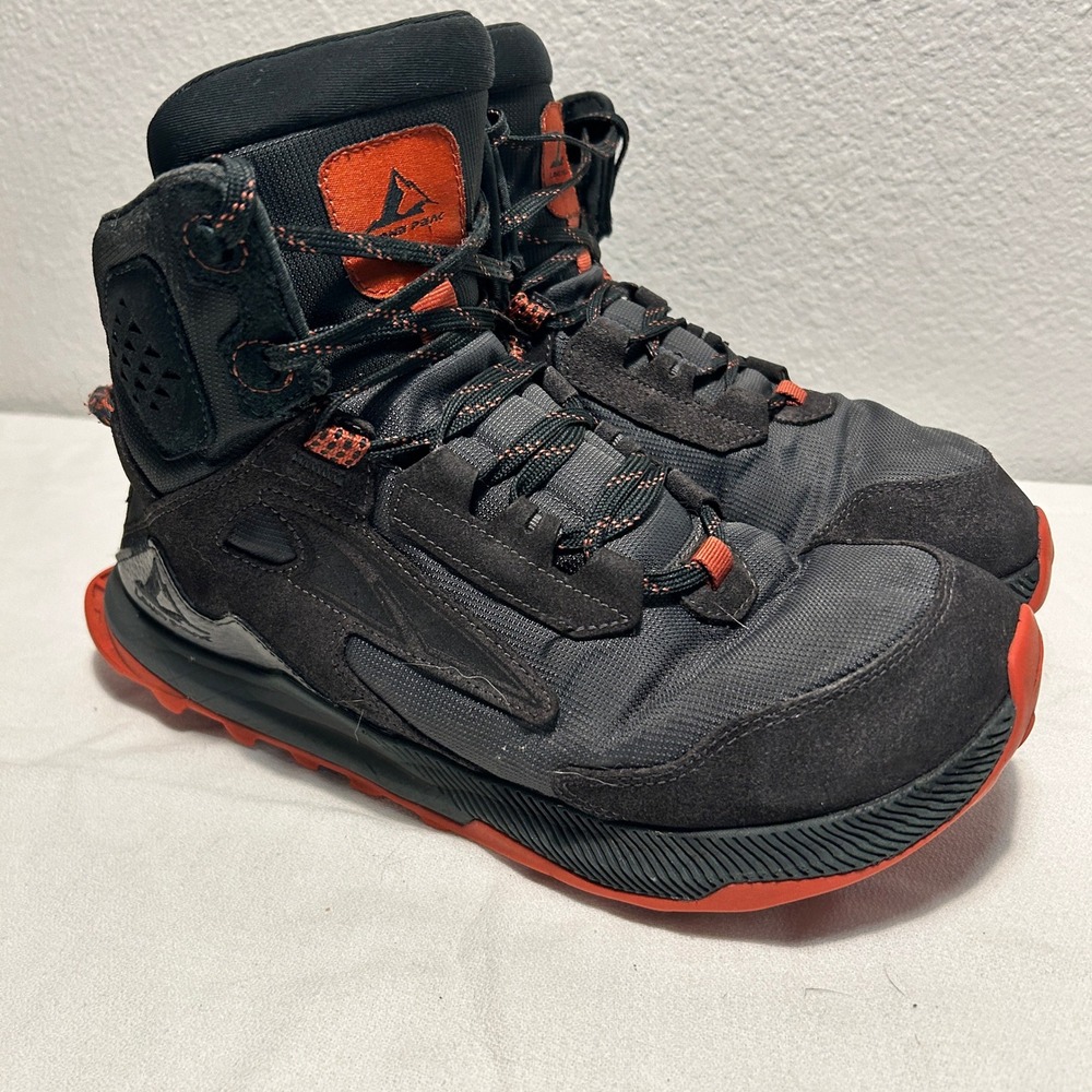Altra Lone Peak ALL-WTHR Mid 2 Mens 9 Hiking Boots Black Orange AL0A7R6I020